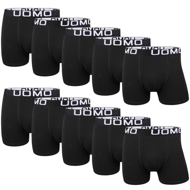 L&K 10er Pack Herren Retroshorts 🩲 Boxershorts Baumwolle 1116 3XL Schwarz-10er Pack