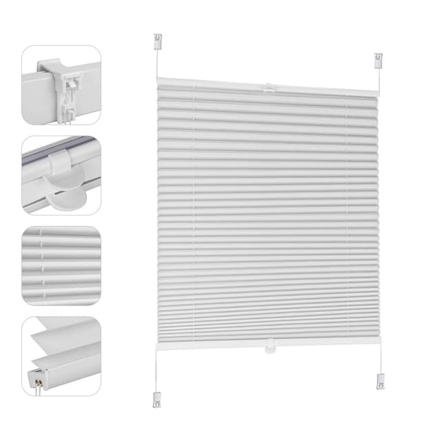 Sekey Plissee ohne Bohren Verdunkelung, Fenster Plissee Klemmfix Jalousie 75 cm breit