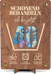 XL Geldgeschenk aus Holz zum 40. Geburtstag 🌳💌📝
