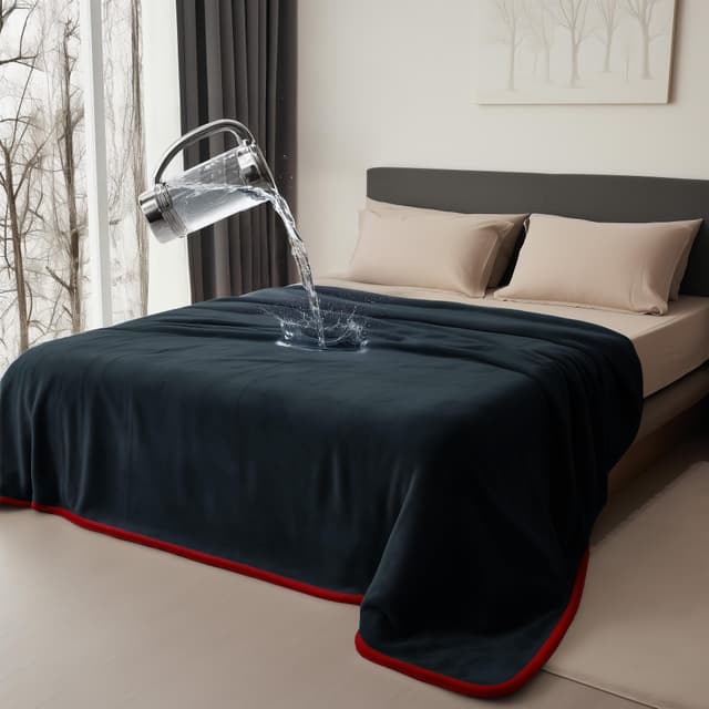 Wasserdichte Decke - Tagesdecke Rot/Schwarz (203x229cm) 🐶🐱