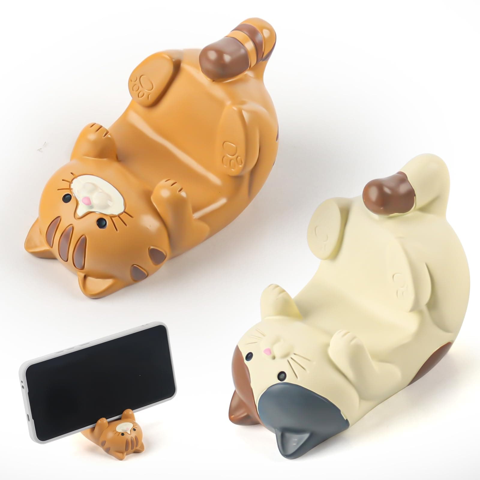 🐱 2Pcs Telefonhalter Cat - Harz Katze Telefonhalter 🐾
