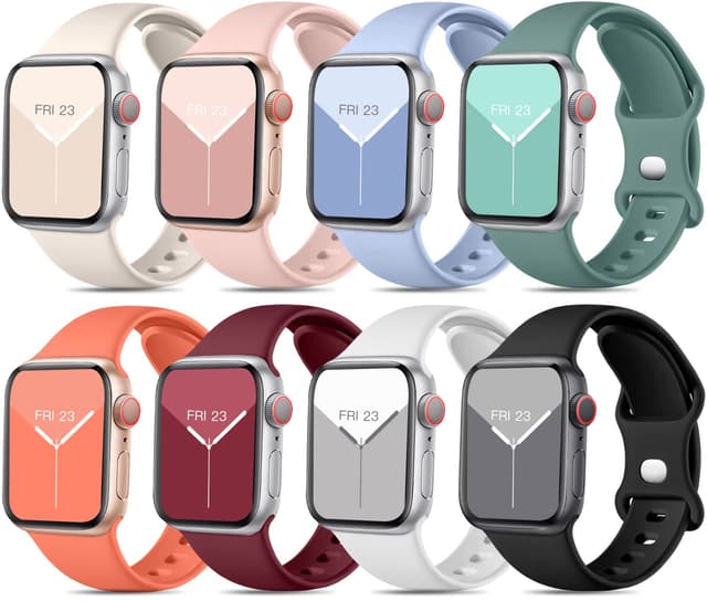 🌟 Mastten 8 Stück Sport Armbänder für Apple Watch Series 10 9 8 7 6 5 4 3 2 1 SE 🌈