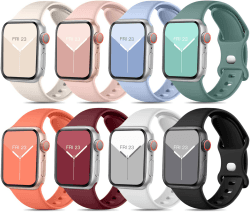 🌟 Mastten 8 Stück Sport Armbänder für Apple Watch Series 10 9 8 7 6 5 4 3 2 1 SE 🌈