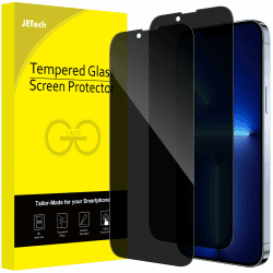 📱🔒 JETech Sichtschutz Full Screen für iPhone 13 Pro Max 6,7 Zoll, Panzer schutz Anti-Spy Glas Schutzfolie, 2 Stück