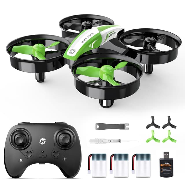 🚁 Holystone HS210 Mini Drohne für Kinder 🎮 RC Quadrocopter Helikopter Ferngesteuert mit 3 Akkus 🕒 Lange Flugzeit 21 Min. 🌀 Automatische Höhenhaltung 3D Flips Headless Modus Ideal für Anfänger Jungen, grün, C0