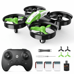 🚁 Holystone HS210 Mini Drohne für Kinder 🎮 RC Quadrocopter Helikopter Ferngesteuert mit 3 Akkus 🕒 Lange Flugzeit 21 Min. 🌀 Automatische Höhenhaltung 3D Flips Headless Modus Ideal für Anfänger Jungen, grün, C0