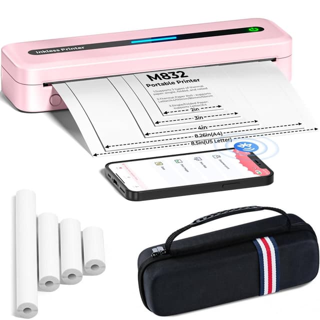 Thermodrucker A4 Unterwegs - Mobiler Drucker mit Tragbarer Tasche