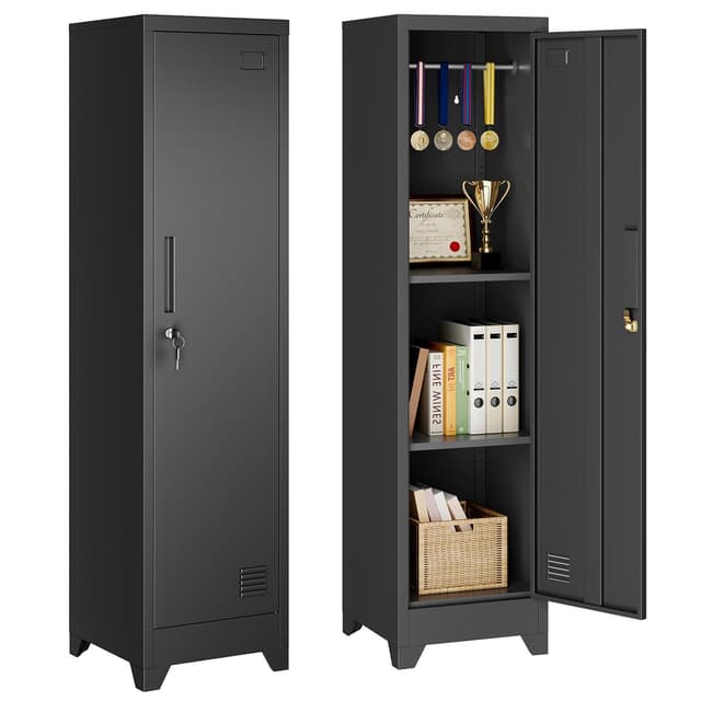 🔒📦 Dripex Metallschrank mit Hängestange, Stahlschrank Aktenschrank abschließbar