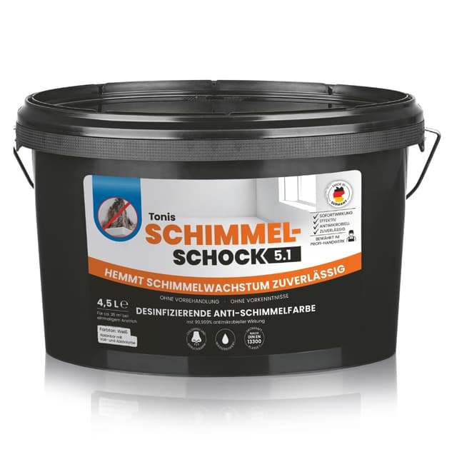 Tonis SCHIMMELSCHOCK Anti-Schimmel-Farbe 4,5 Liter 🌿🎨 | Schimmel-Stopp aus: Die Höhle der Löwen