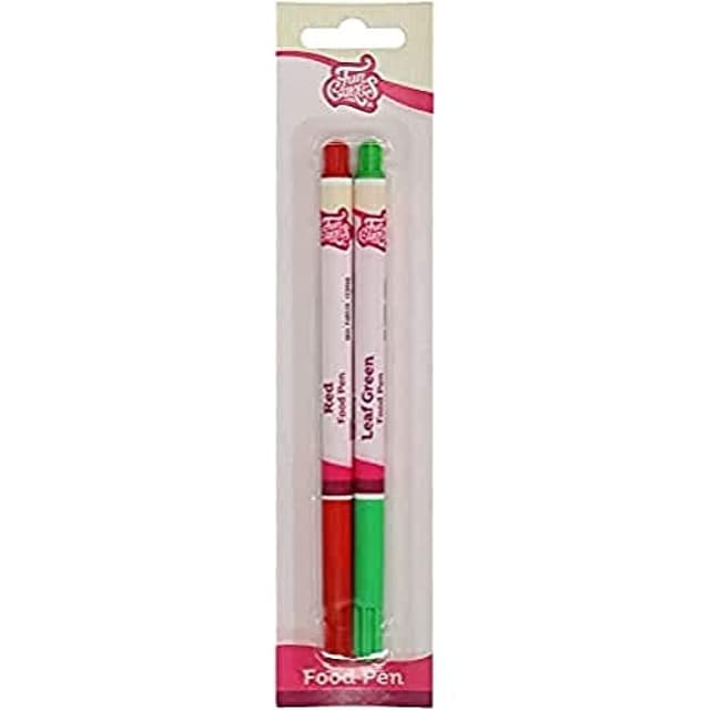 FunCakes Food Pen Rot-Grün: Lebensmittelfarbe Stifte für Kekse und Kuchen 🎂🖌️