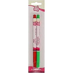 FunCakes Food Pen Rot-Grün: Lebensmittelfarbe Stifte für Kekse und Kuchen 🎂🖌️