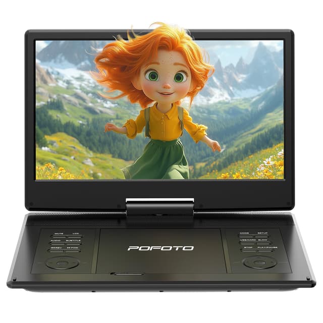 🌟 POFOTO 15,7" Tragbarer DVD-Player mit 14,1" HD-Schwenkdisplay 🎥🔊