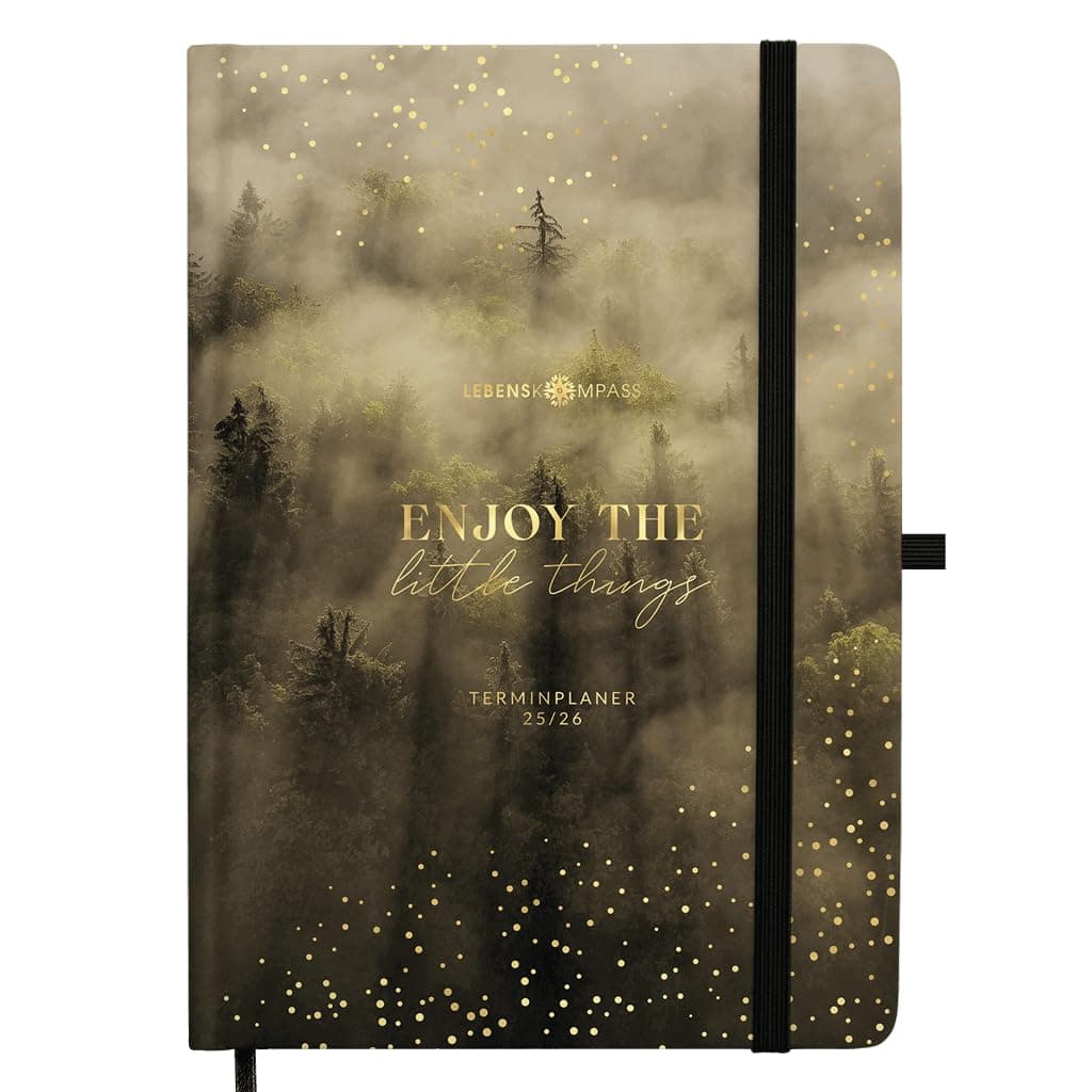 Lebenskompass Kalender 2025 2026 A5 ”Forest” - Hardcover Buchkalender von Juli 2025 bis Dezember 2026 - Dein Wochenplaner & Terminplaner für 18 Monate