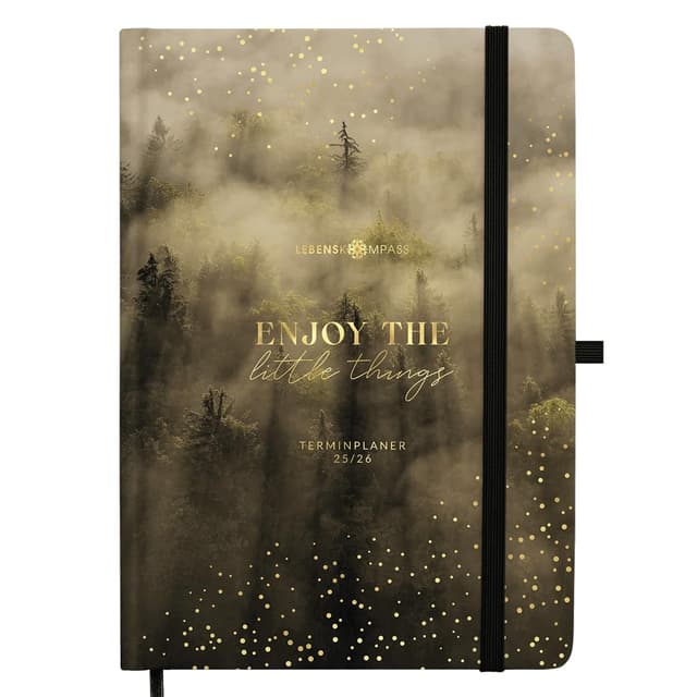 Lebenskompass Kalender 2025 2026 A5 ”Forest” - Hardcover Buchkalender von Juli 2025 bis Dezember 2026 - Dein Wochenplaner & Terminplaner für 18 Monate