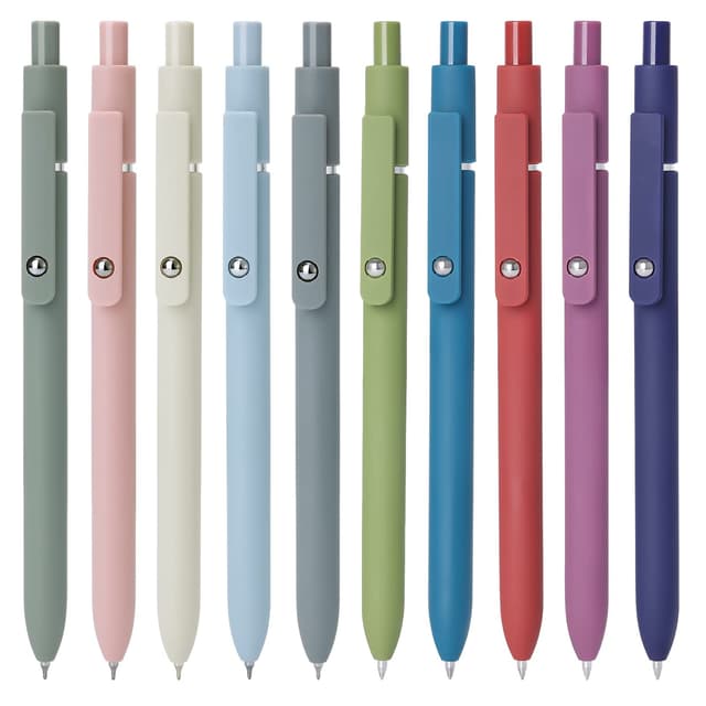 🖊️ FIOVER 10 x Gelstifte | Premium-Gelstifte für Schule, Büro, Zuhause | Morandi & Retro