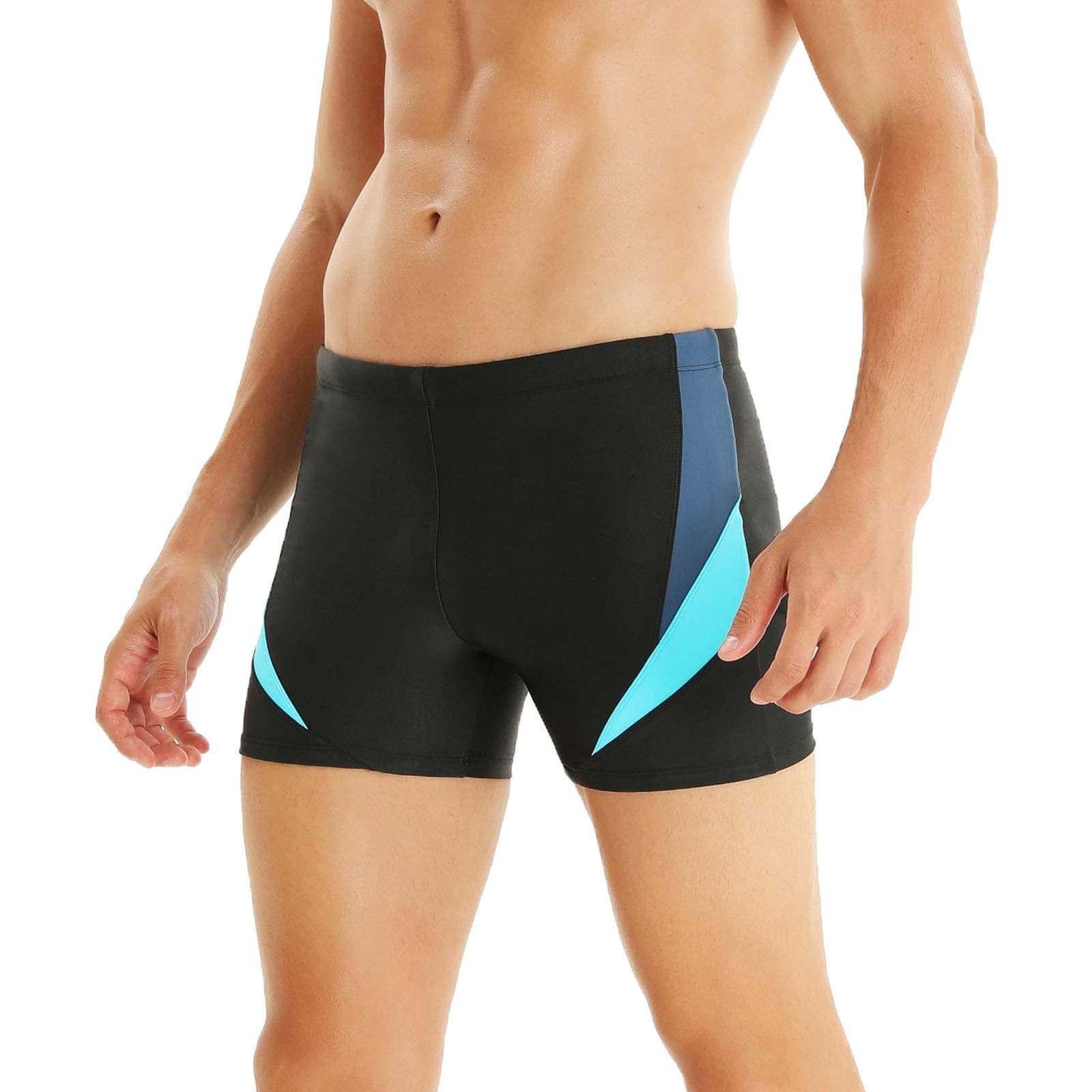 🏊 WHCREAT Herren Badehose Sport Schwimmhose Badeshorts Beachshorts 219003-grau Blau 🩳