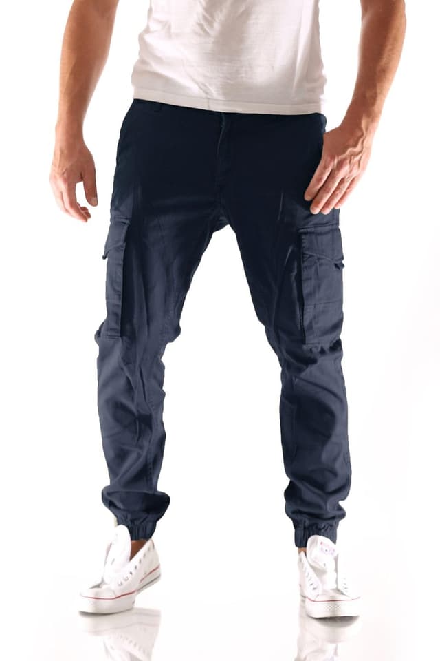 👖 JACK & JONES Herren Cargo-Hose Slim Fit 32W / 36L Marineblau - Nur 30€!