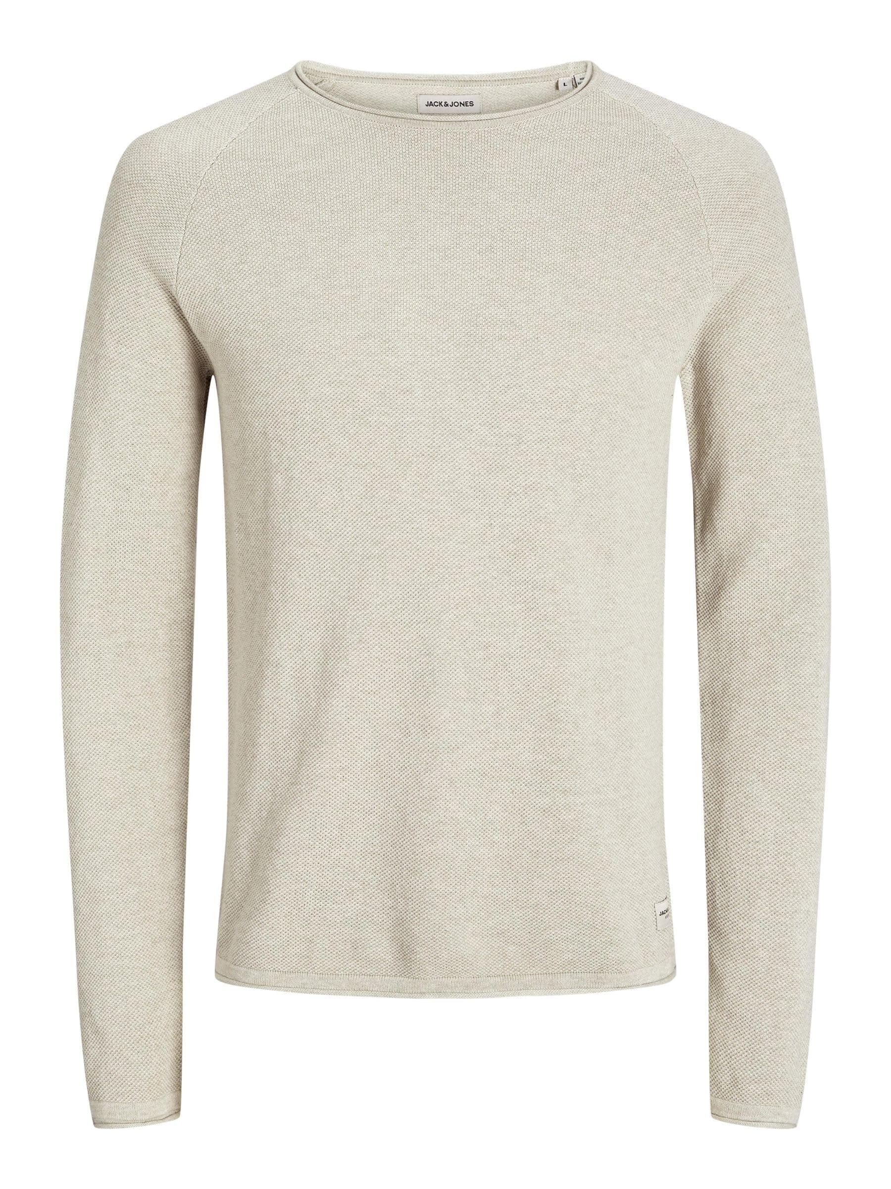 🔥 JACK & JONES Male Strickpullover L Oatmeal 🔥