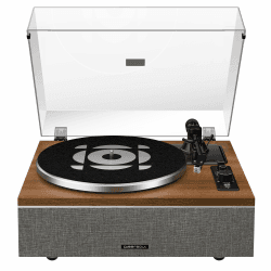 🎶 Qlearsoul ONE-S Plattenspieler mit integrierten Lautsprechern & DSP, Vintage Turntable All-in-One 🎵