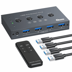 🌟 TJCXELE USB Switch 4 PC USB 3.0 Switcher Selector 4 In 4 Out 🌟