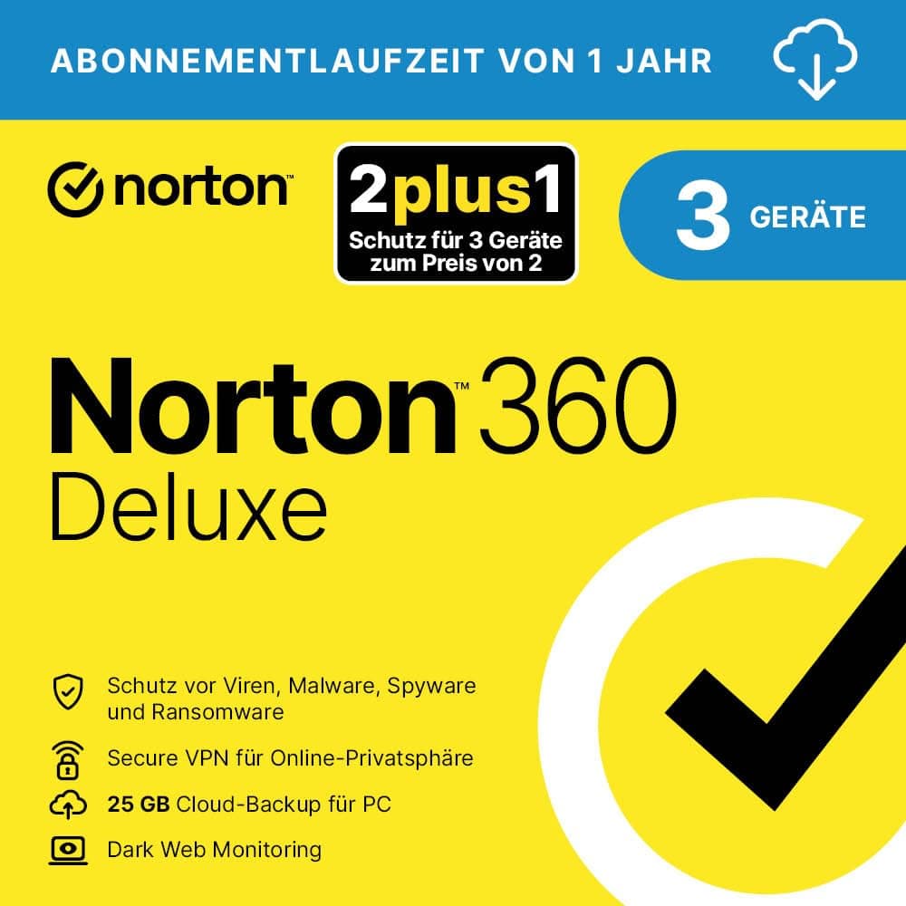🔥 Norton 360 Deluxe 2025 2+1 | 3 Geräte | 1 Jahr 🔥
