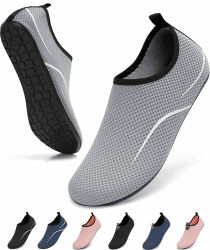 🏖️🏊‍♂️ VOLHAL Badeschuhe Wasserschuhe Damen Herren Schwimmschuhe Schnell Trocknend Strandschuhe rutschfeste Aquaschuhe Leicht Surfschuhe 40 EU A787 Grau
