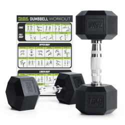 PhysKcal Hexagon Hanteln Poly-Gummierte | Dumbbells Set 2 x 7,5 kg, Paar 🏋️‍♂️