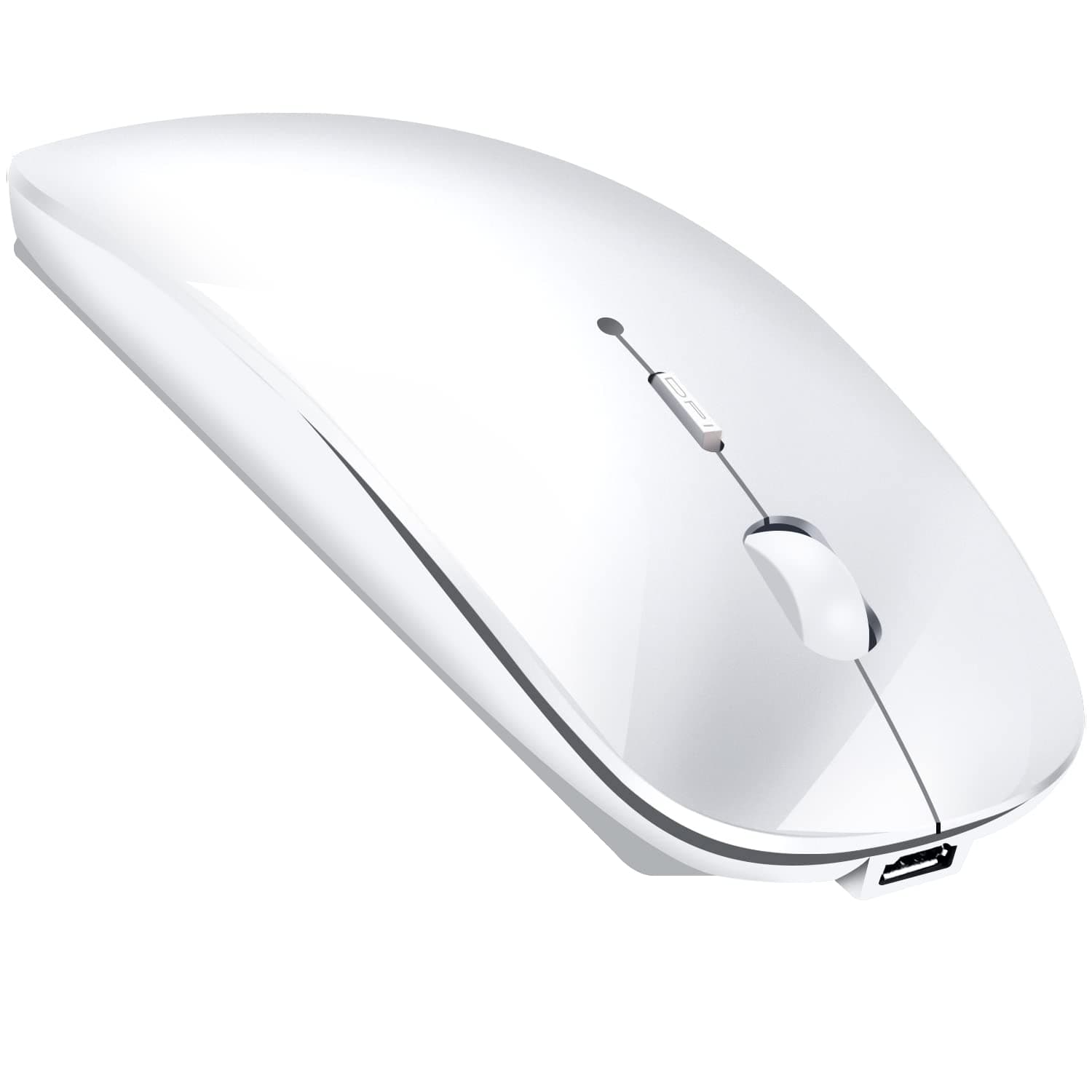 LEAPEST Kabellose Bluetooth Maus für MacBook Pro/Air/Mac/iPad/Laptop/Desktop/Mac/PC/Computer/Telefon - Tragbare schlanke, leise Büromäuse mit USB-C-Adapter 2,4 GHz -Mäuse Kabellos (Weiß)