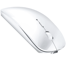 LEAPEST Kabellose Bluetooth Maus für MacBook Pro/Air/Mac/iPad/Laptop/Desktop/Mac/PC/Computer/Telefon - Tragbare schlanke, leise Büromäuse mit USB-C-Adapter 2,4 GHz -Mäuse Kabellos (Weiß)