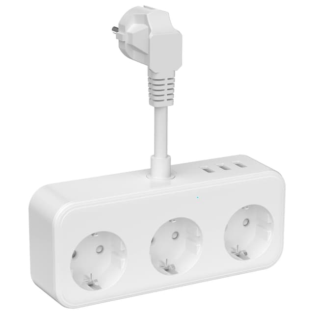 🔌🔋 Steckdosenleiste mit USB, Steckdosenverteiler mit 3 USB, 6-in-1 Steckdosenadapter für Büro, zu Hause, Weiß