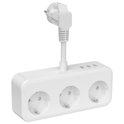 🔌🔋 Steckdosenleiste mit USB, Steckdosenverteiler mit 3 USB, 6-in-1 Steckdosenadapter für Büro, zu Hause, Weiß