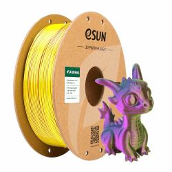 eSUN Silk Tri-Colors PLA Filament 1.75mm, Silky Co-Extrusion 3D Drucker Filament PLA, 1KG Spule Co-Extrusion Silk Mystic PLA für 3D Drucker, Silk Rot Gelb Blau 1KG