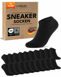 🧦 10 Paar Premium Sneaker Socken Herren & Damen 43-46 Schwarz