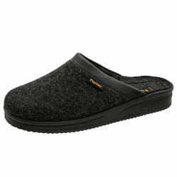 🌟 Sonderangebot: Fischer Herren Hausschuh Pantoffel Karomuster 204602 44 EU Schwarz Anthrazit 205 🌟
