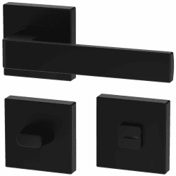 ERGO Schwarz Türbeschlag Türgriff für Badtüren WC 🚪🔒