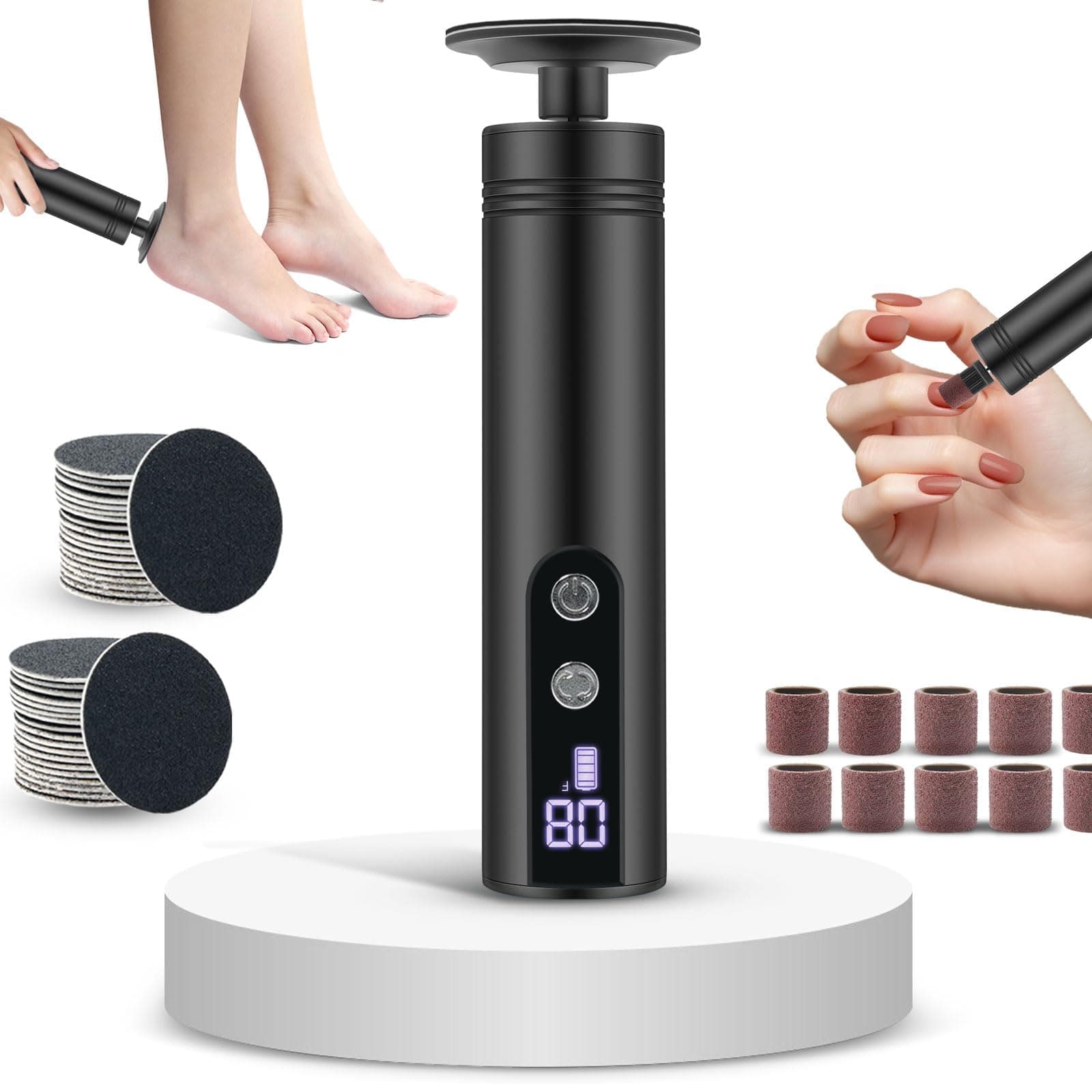 👣🌟 2-in-1 Elektrischer Hornhautentferner mit 9 Einstellbaren Geschwindigkeiten
