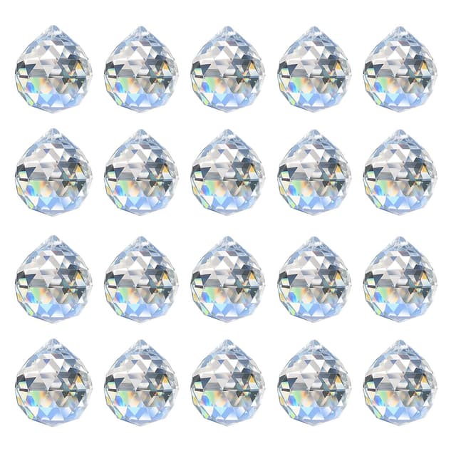 MerryNine 20Pack Kristallkugel 0.8''/20mm Prisma Sonnenscheinfänger Regenbogen Anhänger Maker