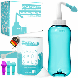 👃 Tampen Nasendusche Set für Erwachsene & Kinder 🌿 120x Premium Nasenspülsalz inklusive