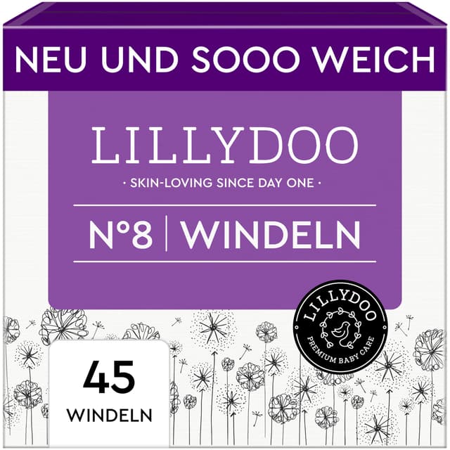 🌟 NEU! LILLYDOO Baby Windeln Größe 8 - 45 Stück 🌟