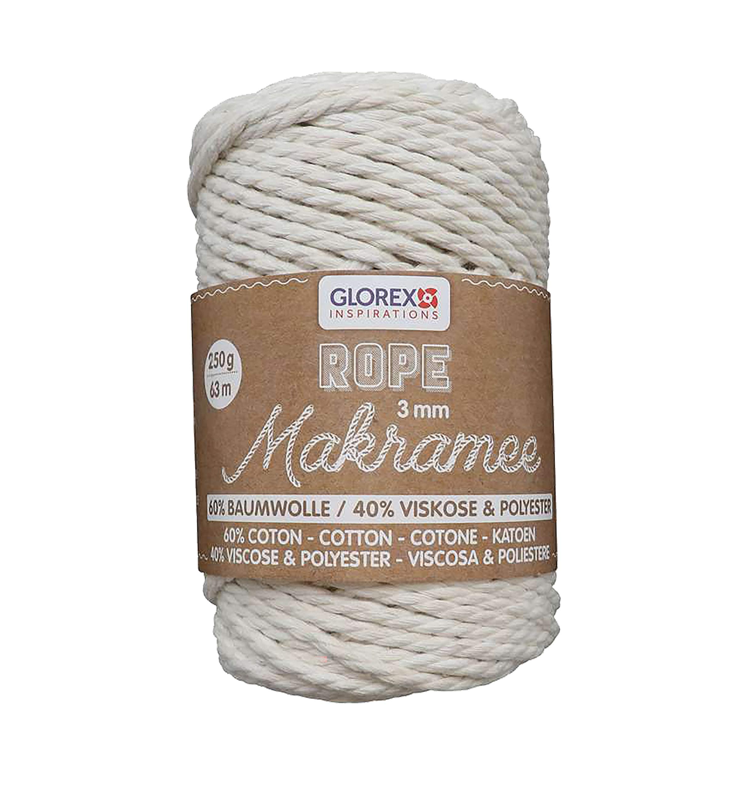 GLOREX 5 1007 01 - Makramee Seil 3 mm
