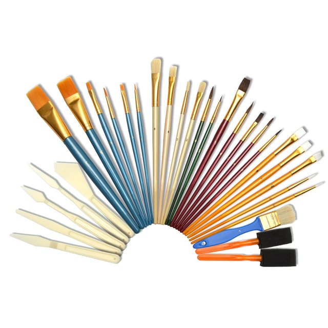 🎨 Artina 30-TLG Pinselset - Pinsel Set für Acryl-, Aquarell- & Ölmalerei 🖌️