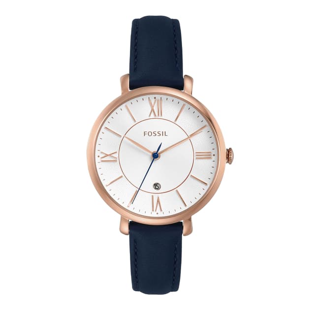 🕒 Fossil Damen Analog Quarz Uhr mit Leder Armband ES3988 Blau 🌟