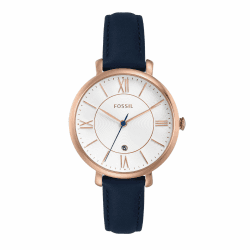 🕒 Fossil Damen Analog Quarz Uhr mit Leder Armband ES3988 Blau 🌟