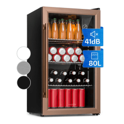Klarstein XXL Mini Kühlschrank mit Glastür & LED 🍻 80L Copper_metallic