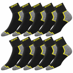 SOXCO 10 Paar Kurze Arbeitssocken Herren Quarter Socken WORK Socks 47-50 Schwarz ⭐ Mega Deal ⭐