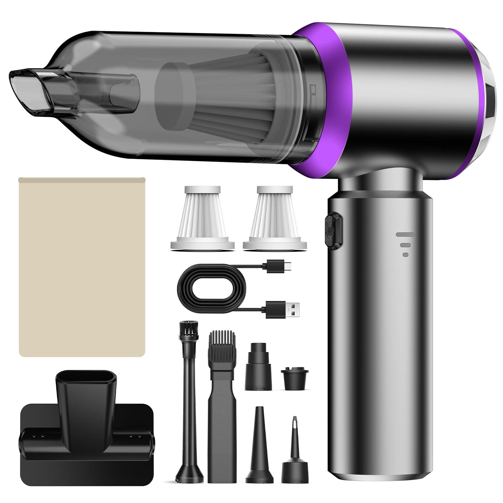 🌪️🧹 Handstaubsauger 20000Pa Mini Akku Staubsauger Kabellos 4-In-1 Autostaubsauger