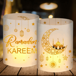 Ramadan Deko Set Gold - 12 Windlicht Tischdeko 🌙🕯️