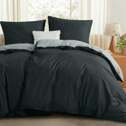 🛏️ RUIKASI Bettwäsche 135x200 Baumwolle 4teilig - Bettwäsche-Sets 135x200cm Grau Wendebettwäsche 4tlg