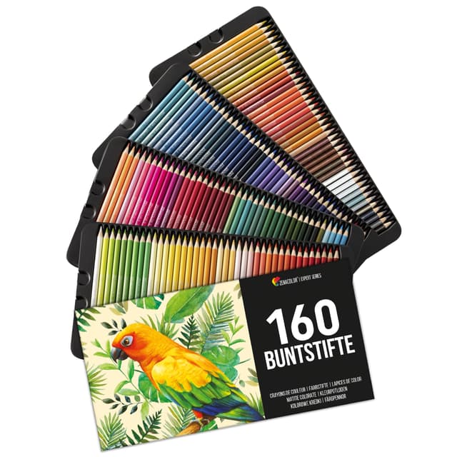 Zenacolor 160 Buntstifte (Nummeriert) 🌈🎨 - Professionelles Buntstifte Set