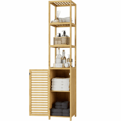 FOREHILL Hochschrank Badezimmerschrank aus Bambus 🎍